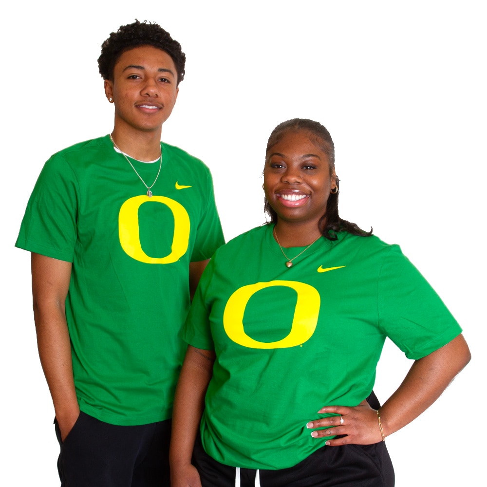 Classic Oregon O, Nike, Green, Crew Neck, Cotton, Men, Unisex, 155gsm, Jersey-style fabric, T-Shirt, 839785